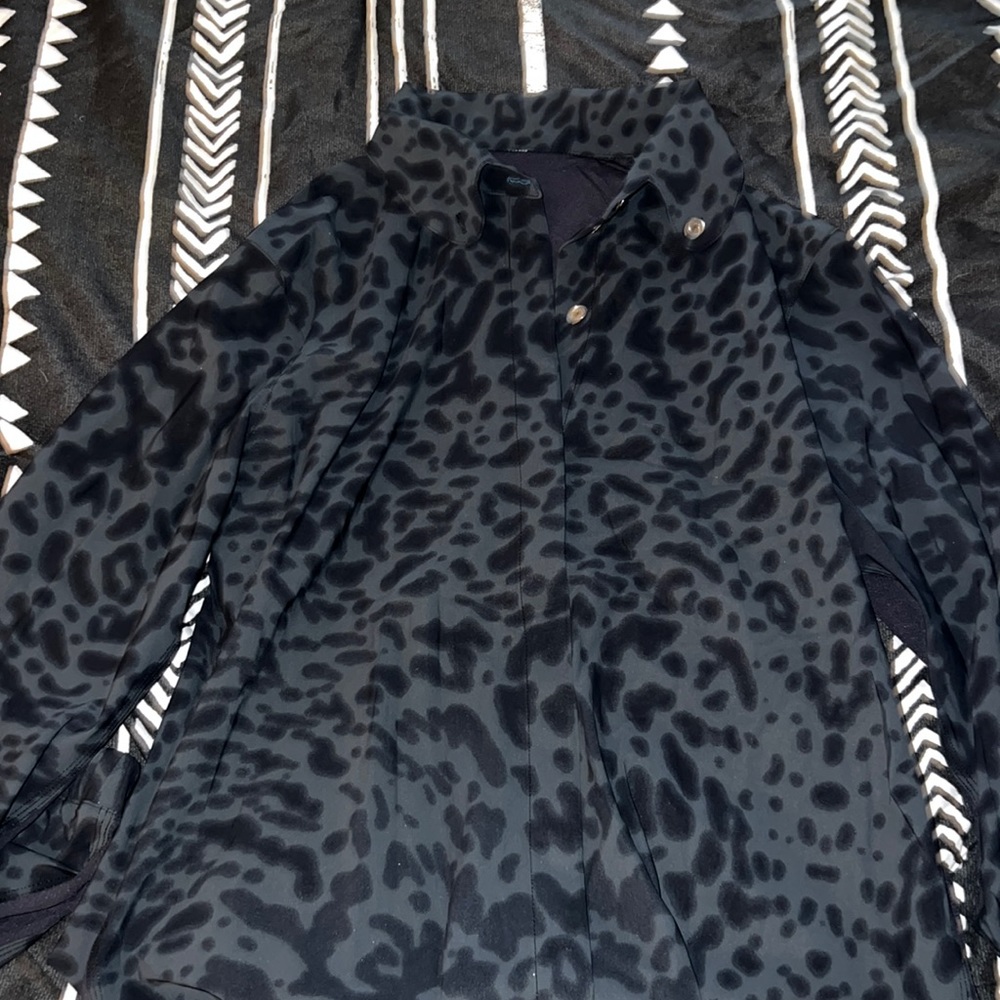 Black leopard blouse.